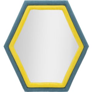 ESPELHO DE PAREDE TONY VELVET AZUL/AMARELO CM 75X4X80