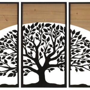 CONJUNTO PAINEL DE PAREDE ARC FERRO E MADEIRA 3PCS CM 105X2X70 (35X2X70)