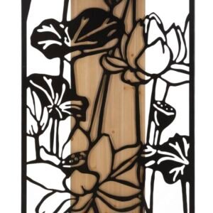 PAINEL DE PAREDE FERRO E MADEIRA LOTUS 60X2X90 CM