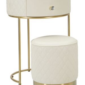 MESA DE CABECEIRA C/PUFF SHARON CM Ø 52X70 - Ø 36X39