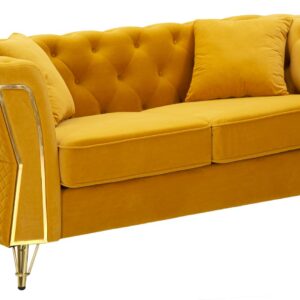 SOFÁ EMY MOSTARDA C/ ALMOFADAS CM 162X83X76