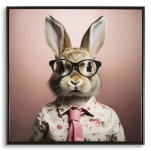 PINTURA SOBRE TELA COELHO LACADO COM MOLDURA 62,5X2,8X62,5 CM