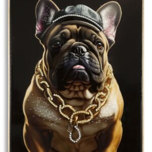 PINTURA SOBRE TELA LACADA BULLY COM MOLDURA 62X4X82 CM