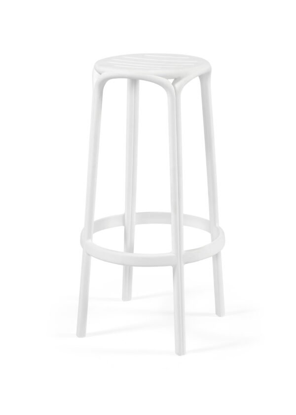 Banco Alto WOODY 77H - Pack 30 unidades, Branco
