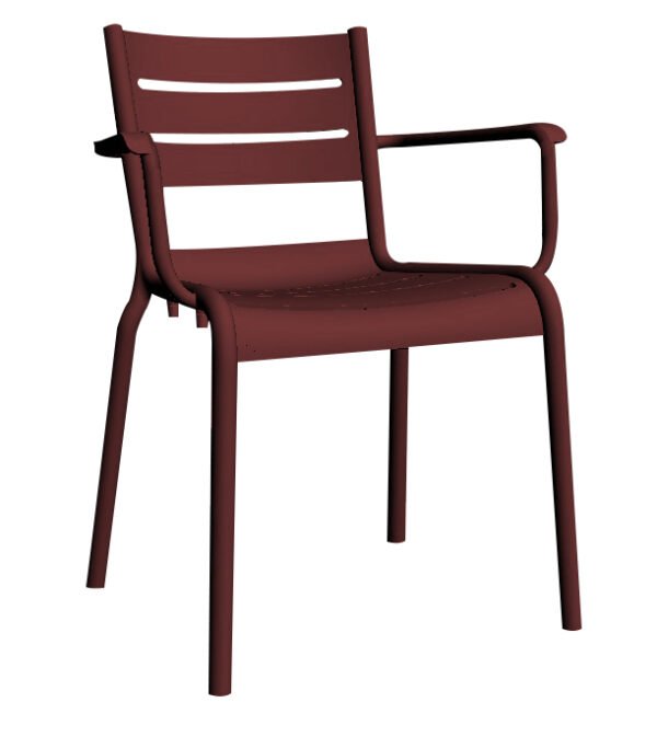 Cadeira SMART c/ braços, Bordeaux – Pack com 16 unidades