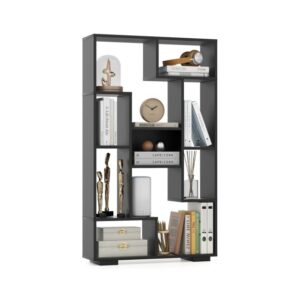 Estante de 120 cm de altura com kit anti-tombamento para escritório doméstico - Preta