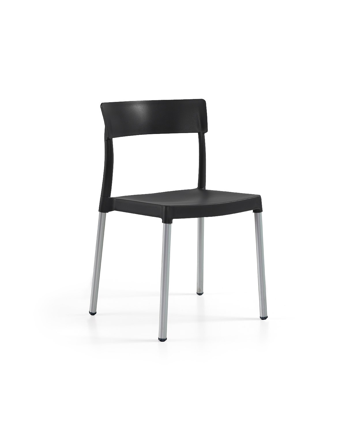 Cadeira Lilly Preta, Perna Alumínio - Pack 20 unidades