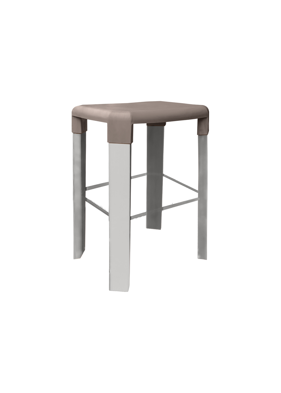 Banco OSLO 65H, Perna Alumínio - Pack 16 unidades, Turtle Dove