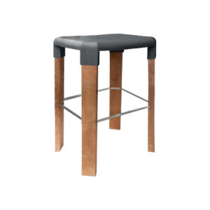 Banco OSLO 65H, Perna Madeira - Pack 4 unidades, Antracite MR