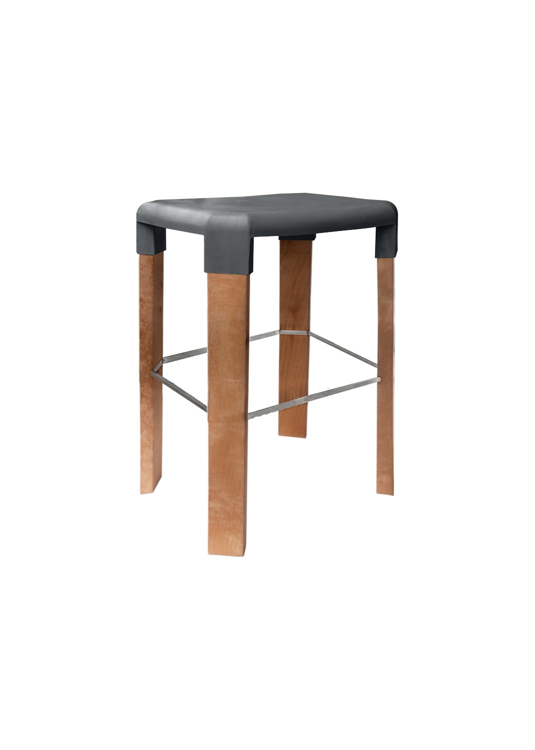 Banco OSLO 65H, Perna Madeira - Pack 16 unidades, Antracite MR