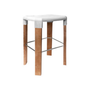 Banco OSLO 65H, Perna Madeira - Pack 4 unidades, Branco