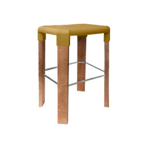 Banco OSLO 65H, Perna Madeira - Pack 4 unidades, Mostarda