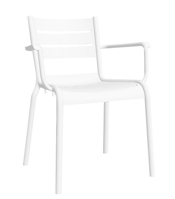 Cadeira SMART c/ braços, Branco – Pack com 4 unidades