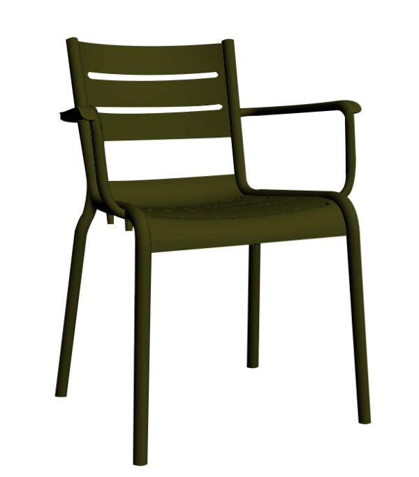 Cadeira SMART c/ braços, Olive – Pack com 16 unidades