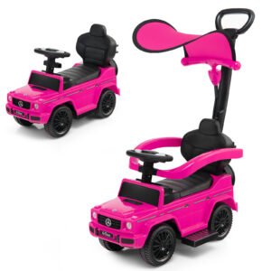 Carrinho de passeio 3 em 1 Mercedes Benz G350 com capota deslizante - Rosa