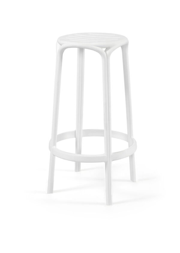 Banco Alto WOODY 67H - Pack 16 unidades, Branco