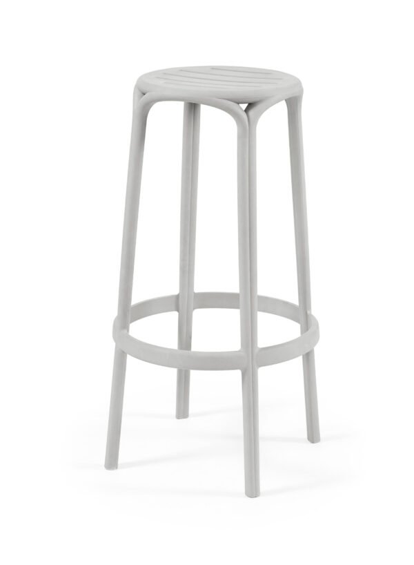 Banco Alto WOODY 77H - Pack 16 unidades, Cinza Pastel