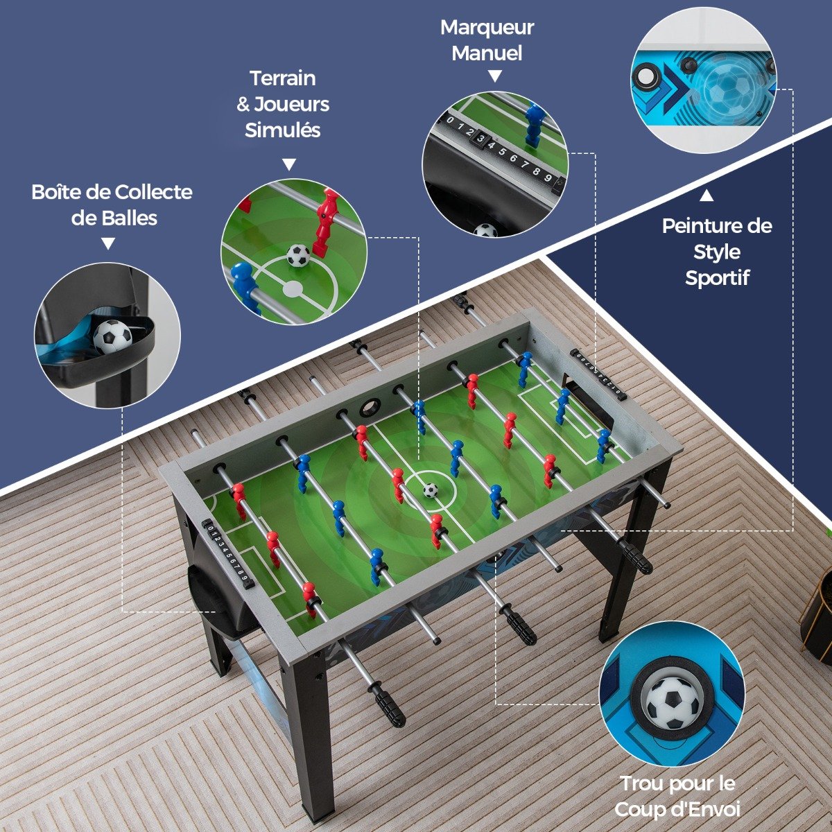 Jogo de futebol de mesa estável com 2 bolas de futebol para todas as idades. - Image 2