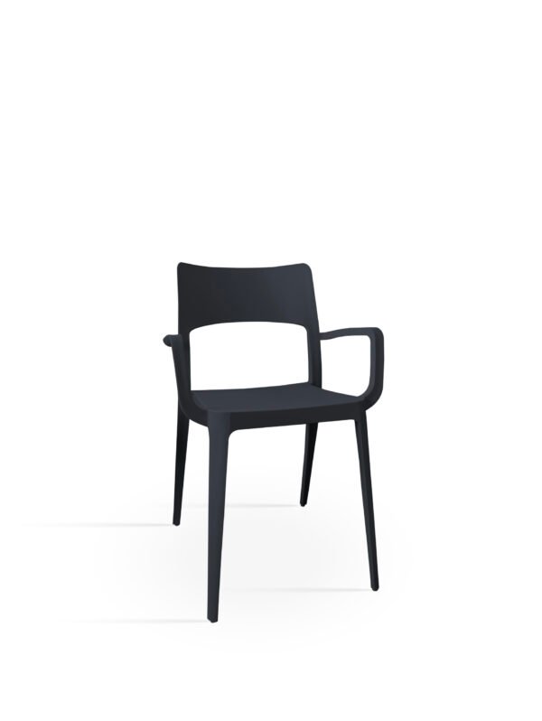 Cadeira Vanity Antracite MR, com braços - Pack 40 unidades