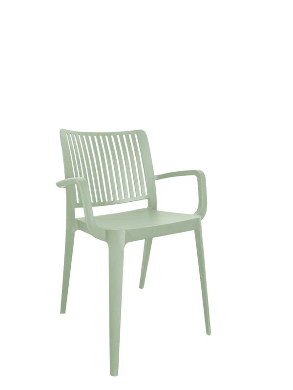 Cadeira JOY c/ braços, Verde Pastel – Pack com 16 unidades