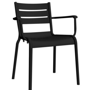 Cadeira SMART c/ braços, Preto – Pack com 16 unidades