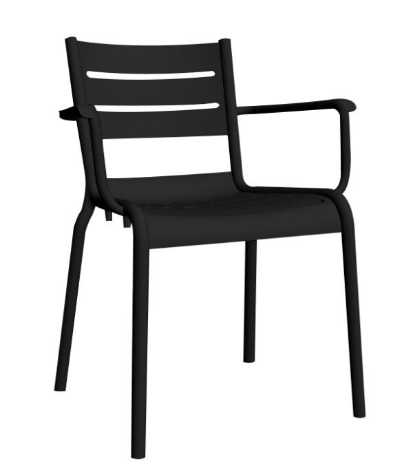 Cadeira SMART c/ braços, Preto – Pack com 16 unidades