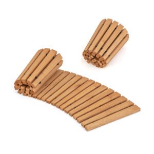 Passarela de jardim de madeira de abeto curvada de 2,13 m (7 pés) com superfície antiderrapante - cor natural