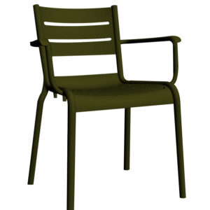 Cadeira SMART c/ braços, Olive – Pack com 4 unidades