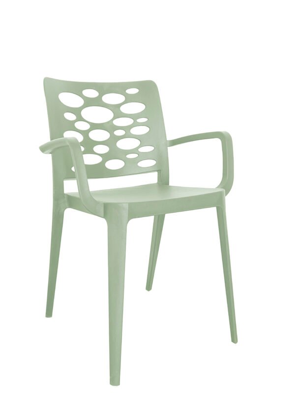 Cadeira Venus Verde Pastel c/braços - Pack com 40 cadeiras