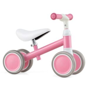 Bicicleta de equilíbrio infantil com guidão e assento ajustáveis ​​em altura - Rosa