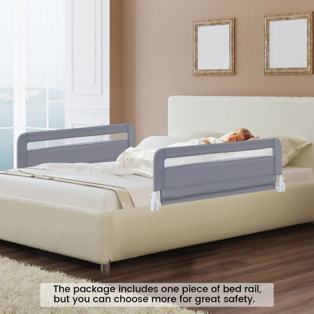 Grade de proteção lateral para cama infantil com capa removível e lavável - Cinza - Image 3