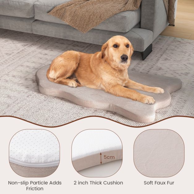 Cama ortopédica para cães de grande porte com suporte de espuma viscoelástica - Bege - Image 3