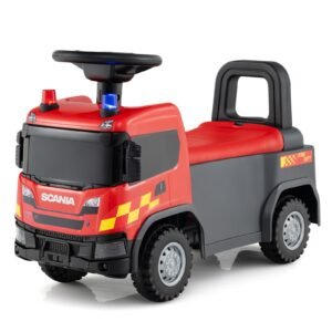 Carrinho de brinquedo infantil Scania licenciado, com volante e música - Vermelho