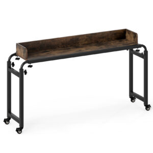 Mesa de cabeceira com rodízios e altura e comprimento ajustáveis, mesa de amamentação e escrivaninha