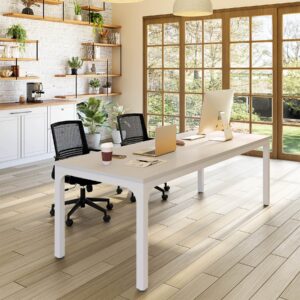 Tribesigns Desk Double Computer Desk Burótico Tabela Branca