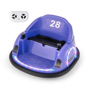 Carrinho de Bate-Bate Elétrico Infantil 12V com Giro de 360° e Controle Remoto - Roxo