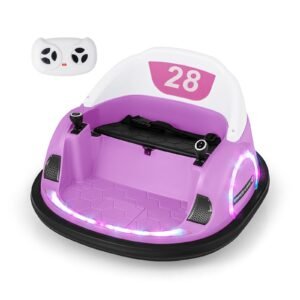 Carrinho de Bate-Bate Elétrico Infantil 12V com Giro de 360° e Controle Remoto Rosa