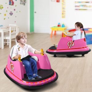 Carrinho de bate-bate infantil 6V com controle remoto, giro de 360 ​​graus, 57 x 75 x 42 cm, rosa.
