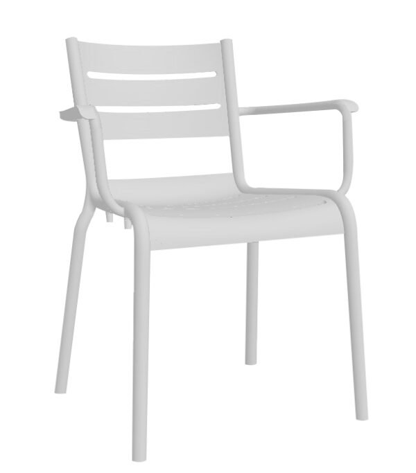 Cadeira SMART c/ braços, Cinza Pastel – Pack com 16 unidades