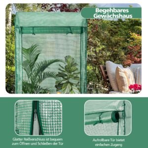 Estufa de jardim com porta de enrolar para vegetais e flores.