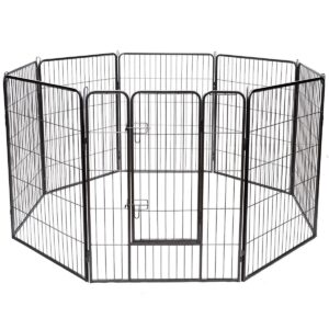 Parque para animais de estimação com 100 cm de altura, 8 painéis e material antiferrugem para cães e gatos.