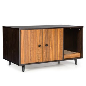 Caixa de areia para gatos com divisória para gatos grandes e gatinhos - Cinza