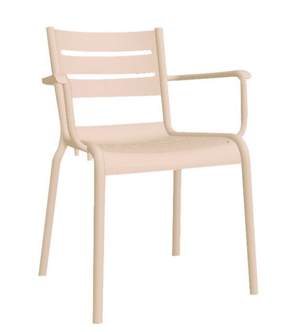 Cadeira SMART c/ braços, Bege Pastel – Pack com 16 unidades