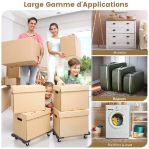 Carrinho de transporte com 4 rodas universais e plataforma robusta com capacidade de carga de 450 kg.