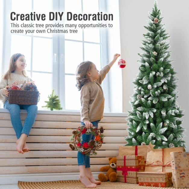 Árvore de Natal artificial de 5/6/7,5 pés com pinhas - Image 3