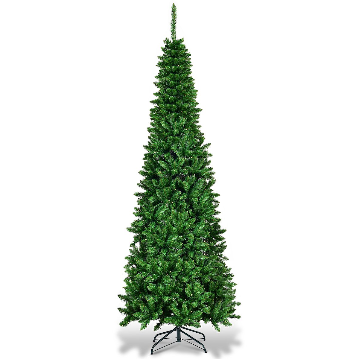 Árvore de Natal artificial 225 cm estreita com suporte - Image 2