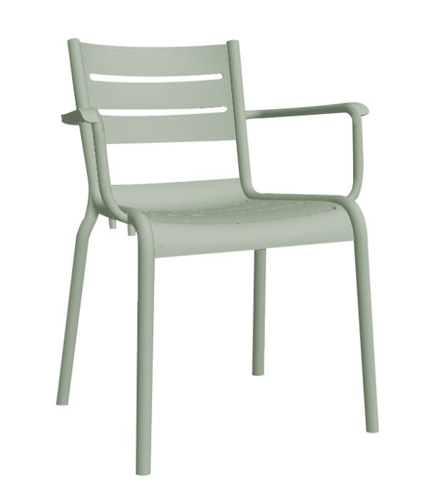 Cadeira SMART c/ braços, Verde Pastel – Pack com 4 unidades