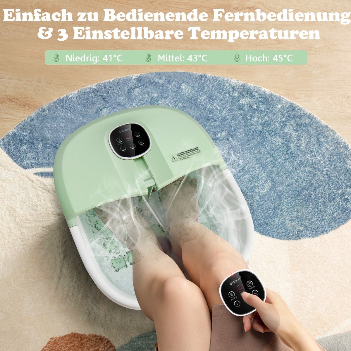 Massageador de pés aquecido dobrável 33,5 x 41 x 20,5 cm - Image 3