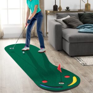 Conjunto de putting green para golfe, para uso interno e externo.