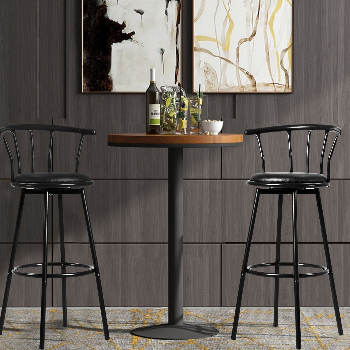 Conjunto de 2 cadeiras de jantar com encosto ergonômico - Cinza